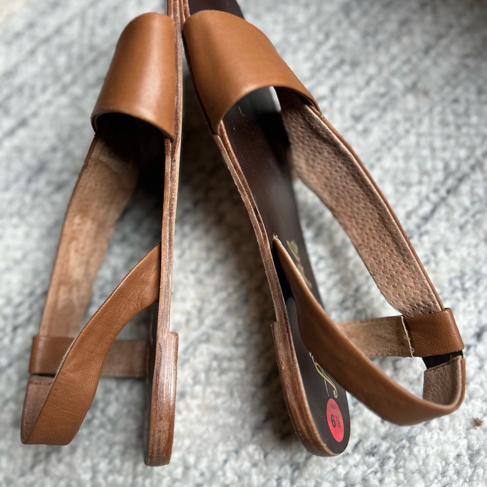 Free People Cognac Strappy Women’s Sandals - Picture 8 of 11